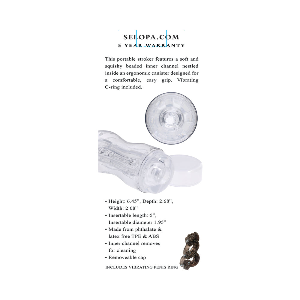 SELOPA STROKE OF LUCK STROKER MASTURBATOR TPE CLEAR