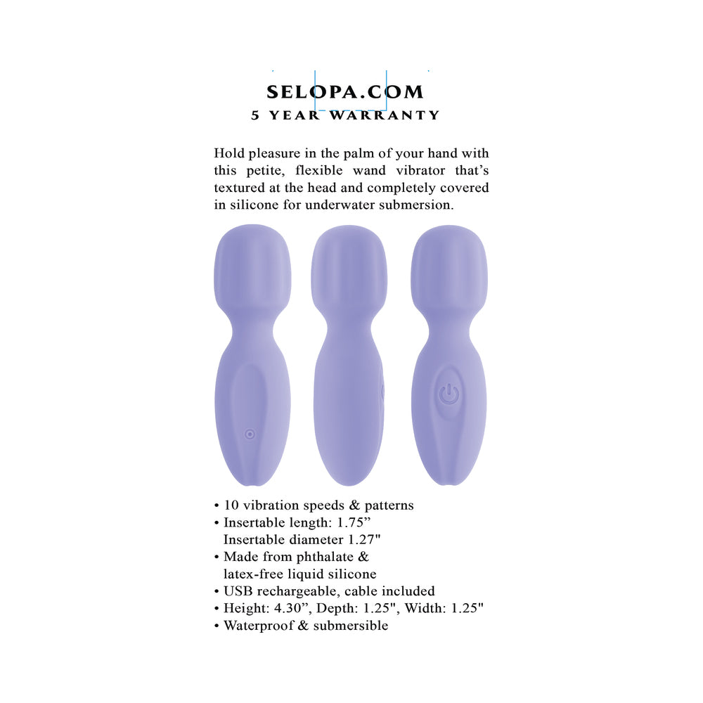 SELOPA LIL'' WAND RECHARGEABLE MINI WAND SILICONE PURPLE