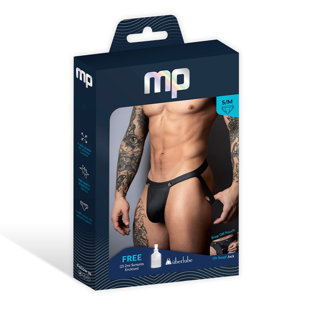 MALE POWER OH SNAP! SNAP OFF THONG BLACK S/M