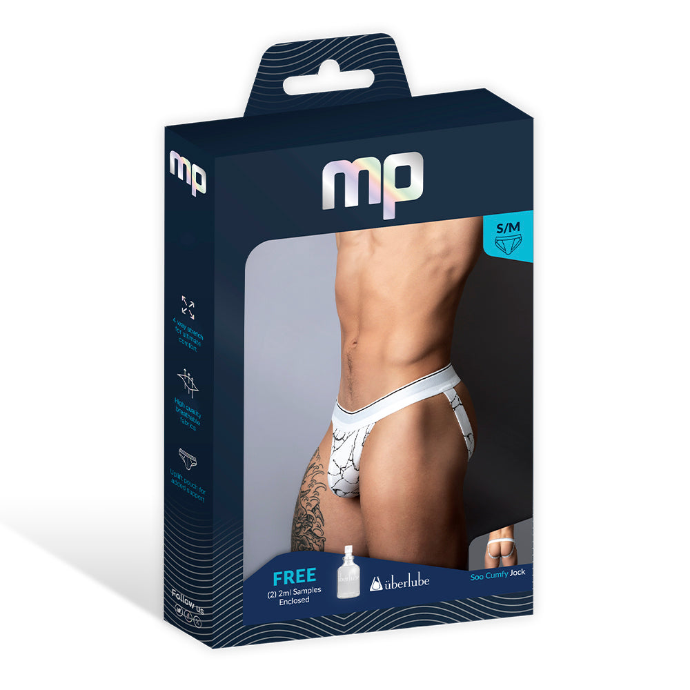 MALE POWER SOO CUMFY JOCK BLACK/WHITE S/M