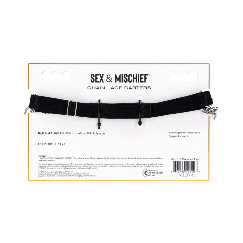SPORTSHEETS SEX & MISCHIEF CHAIN LACE GARTERS