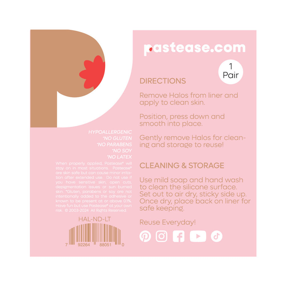 PASTEASE - HALOS REUSABLE STICKY ADHESIVE SILICONE NIPPLE COVER DARK LARGE D+ CUP