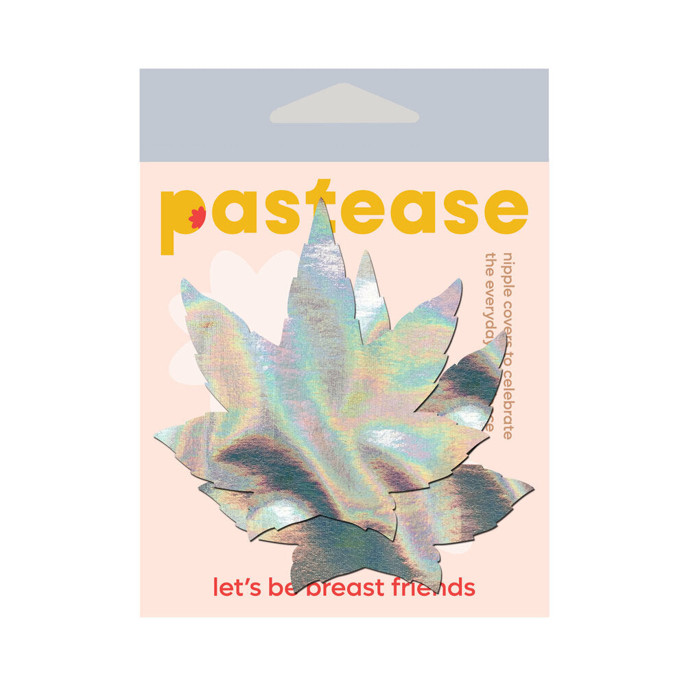 PASTEASE INDICA POT LEAF: SILVER HOLOGRAPHIC WEED PASTIES