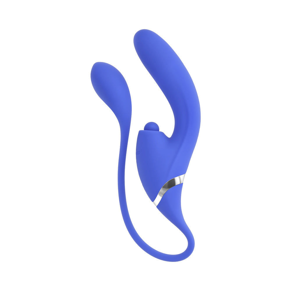 ALL IN RECHARGEABLE DUAL VIBRATING TAPPING VIBE SILICONE BLUE
