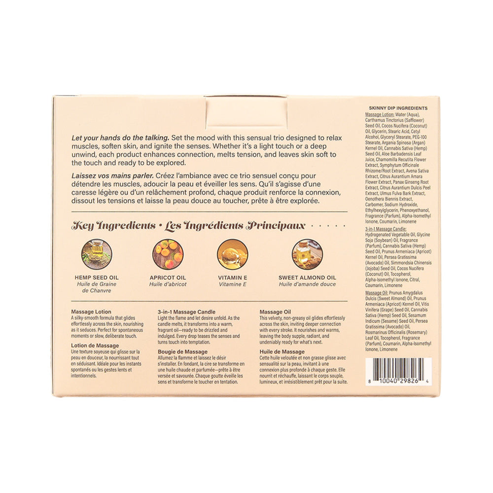 EARTHLY BODY - HEMP SEED MASSAGE IN A BOX GIFT SET SKINNY DIP