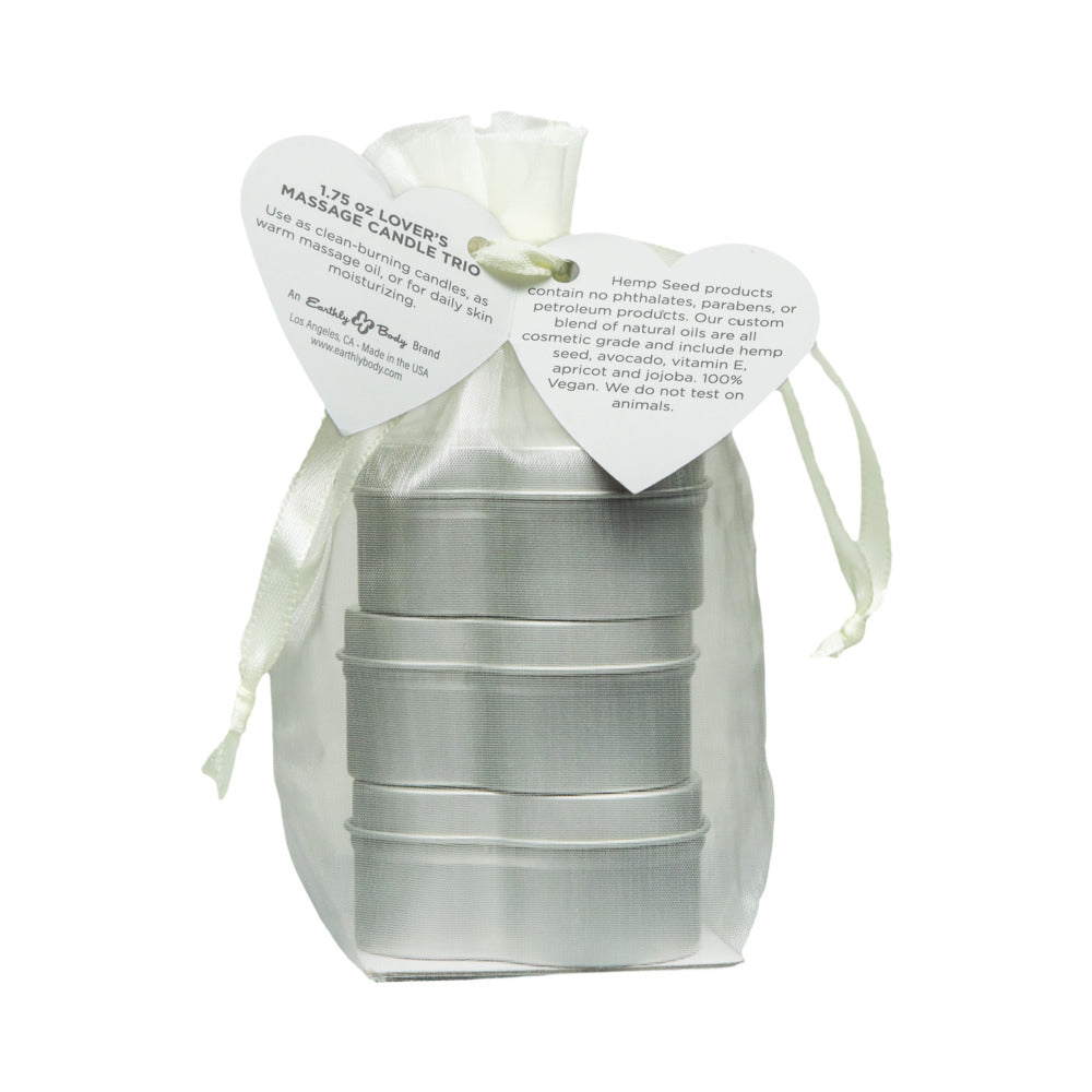 EARTHLY BODY - HEMP SEED VALENTINE CANDLE TRIO: XOXO, LIP LOCKED, PUCKER UP