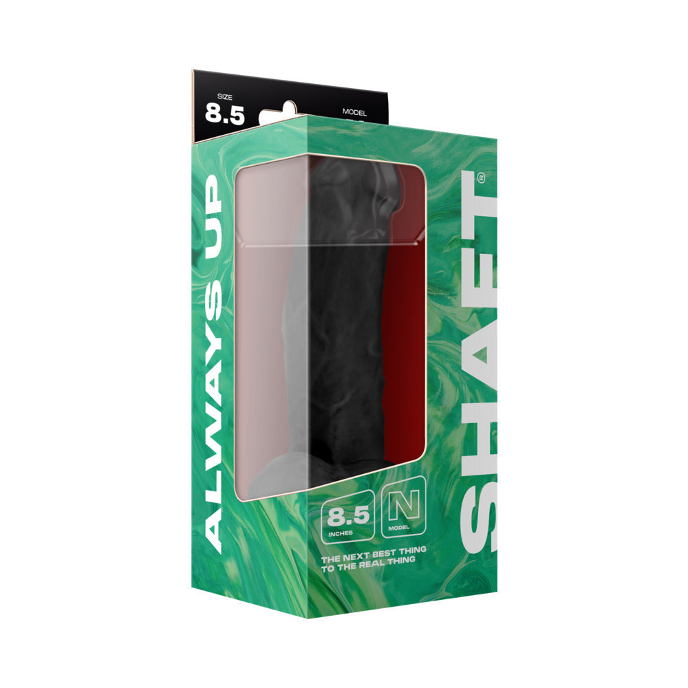 SHAFT MODEL N 8.5 IN. LIQUID SILICONE DONG WITH BALLS BLACK