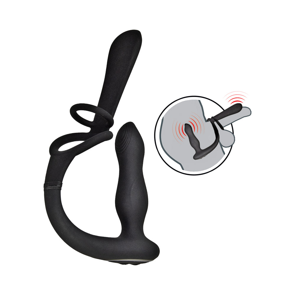 ENHANCER VIBRO PLUG & PENIS SHEATH BLACK