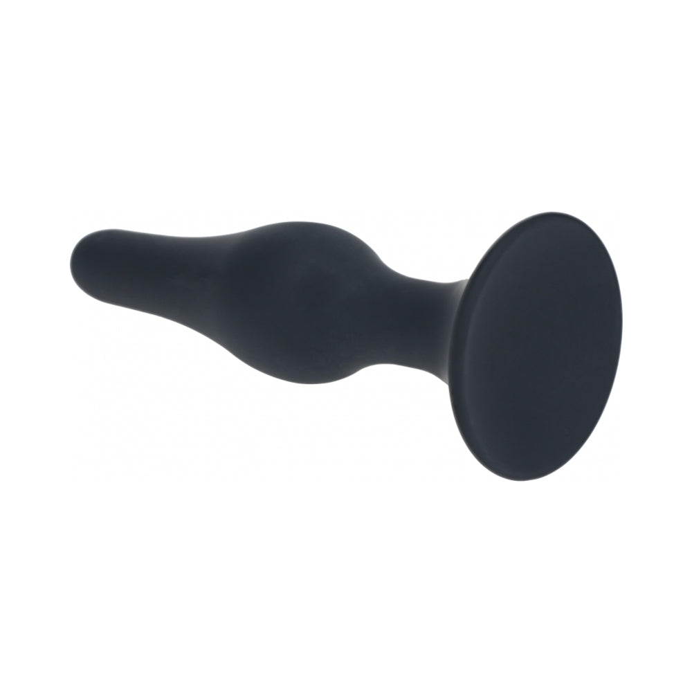 SHOTS - LEVELZ SLIM SILICONE ANAL PLUG LARGE BLACK