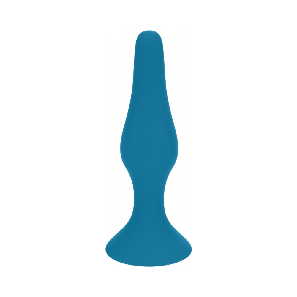 SHOTS - LEVELZ SLIM SILICONE ANAL PLUG LARGE TEAL