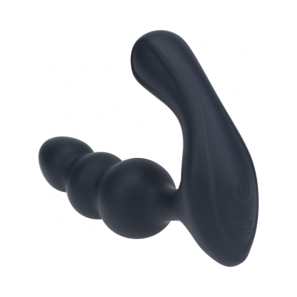 LEVELZ BEADED VIBRATING SILICONE PROSTATE STIMULATOR BLACK