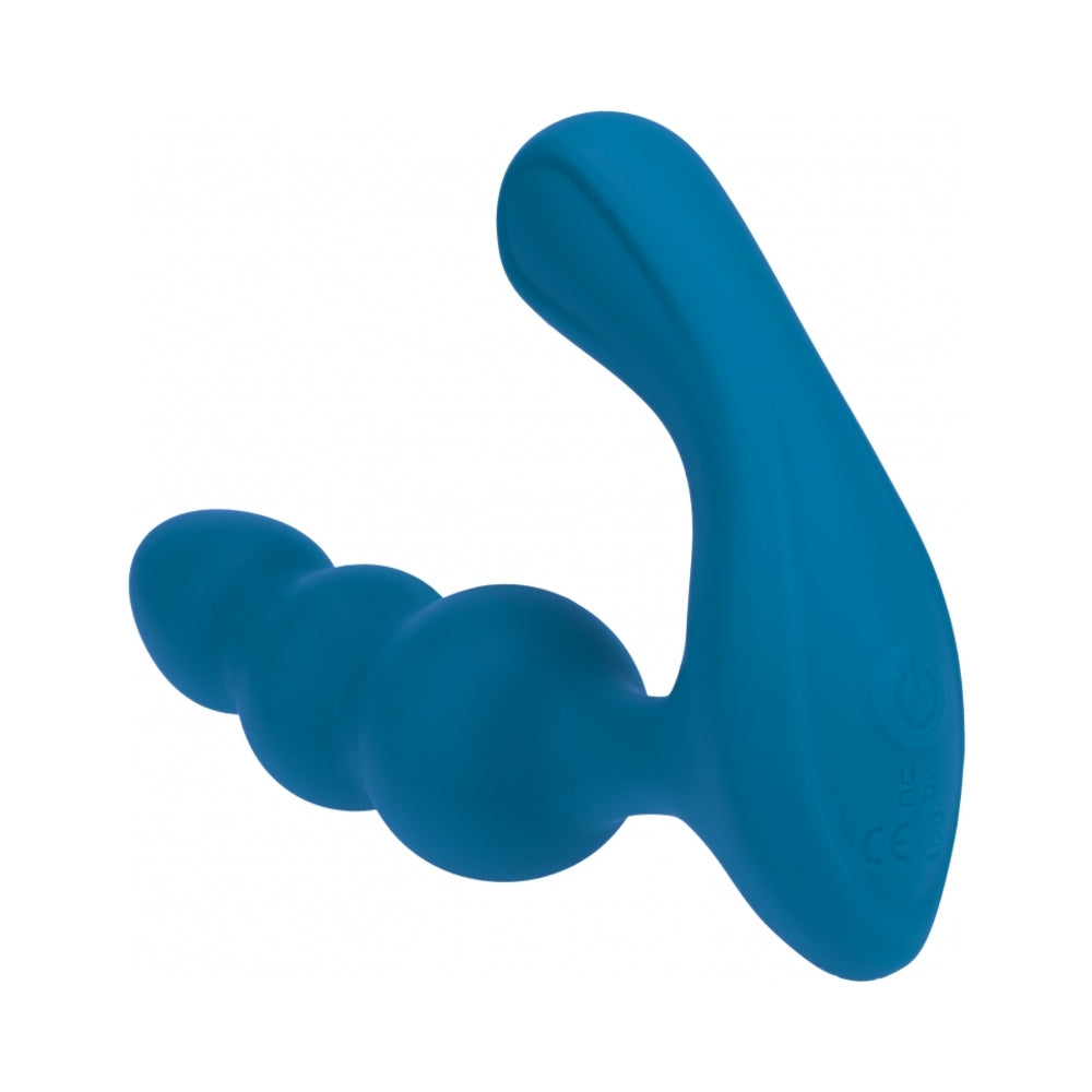 LEVELZ BEADED VIBRATING SILICONE PROSTATE STIMULATOR TEAL