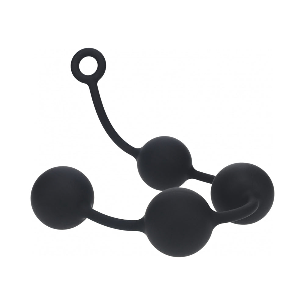 LEVELZ ROUND SILICONE ANAL BALLS XXLARGE 60 MM BLACK