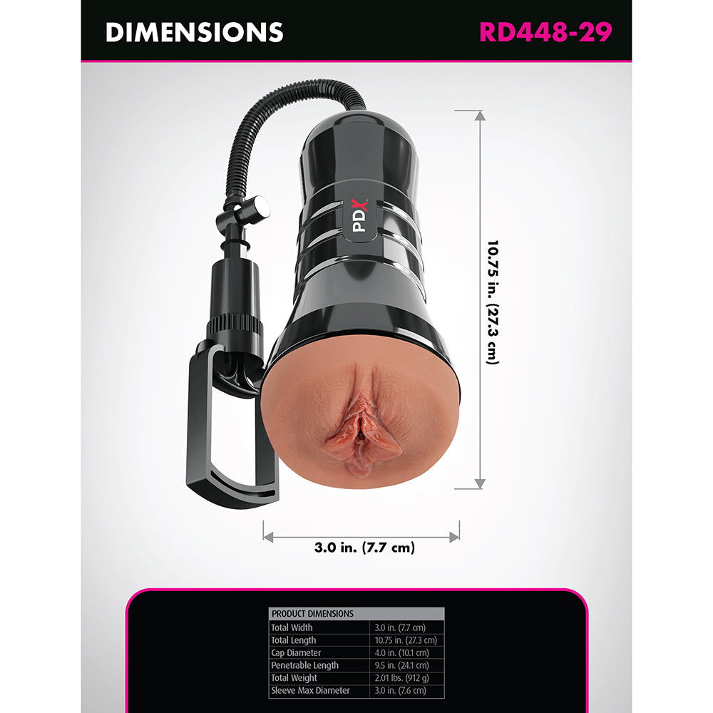 PDX BRANDS - PDX EXTREME WET PUSSIES SUPER SUCKER XXL STROKER BROWN