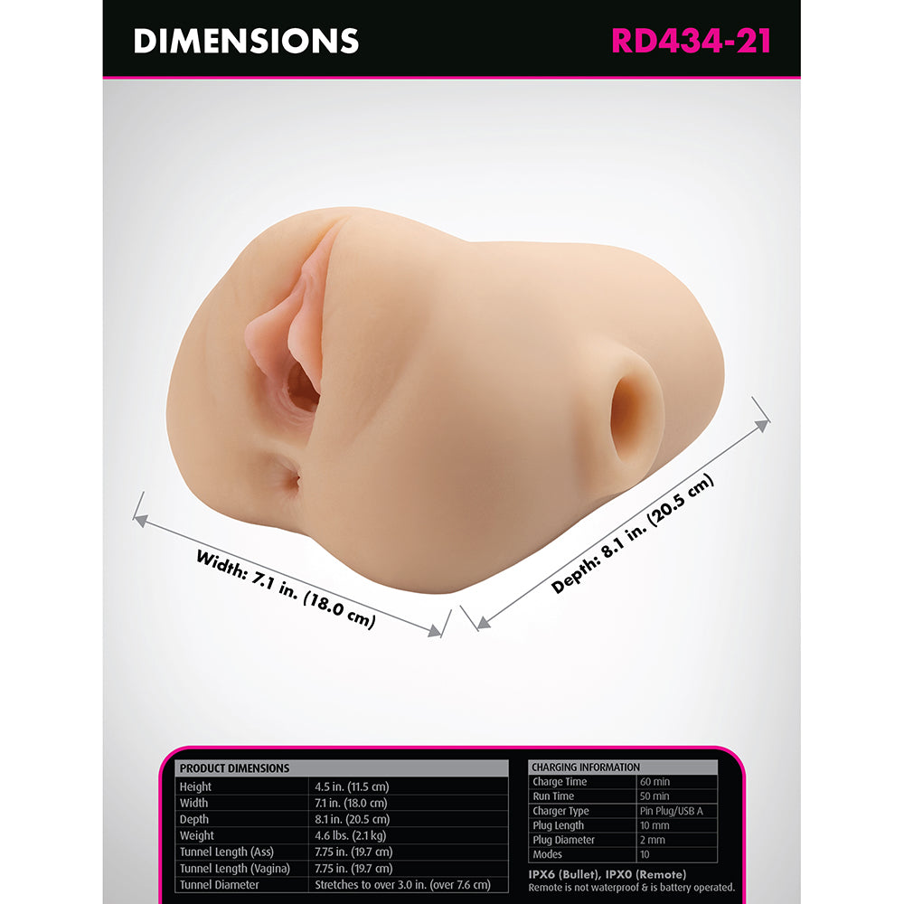 PDX BRANDS - PDX PLUS DOUBLE POUNDER VIBRATING SQUEEZE STROKER LIGHT