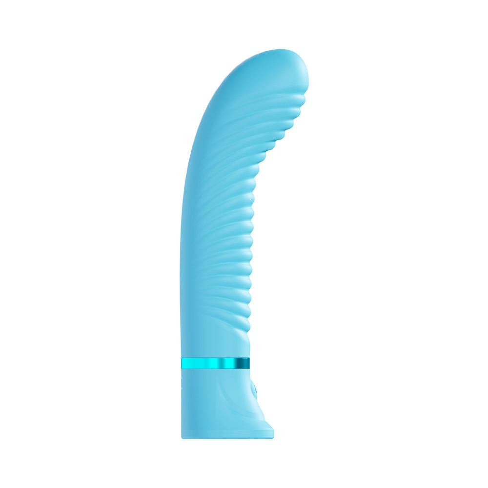 LOVELINE DIVINE RECHARGEABLE SILICONE RIBBED G-SPOT VIBRATOR BLUE