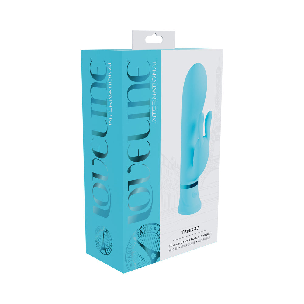 SHOTS - LOVELINE TENDRE RECHARGEABLE SILICONE RABBIT VIBRATOR BLUE