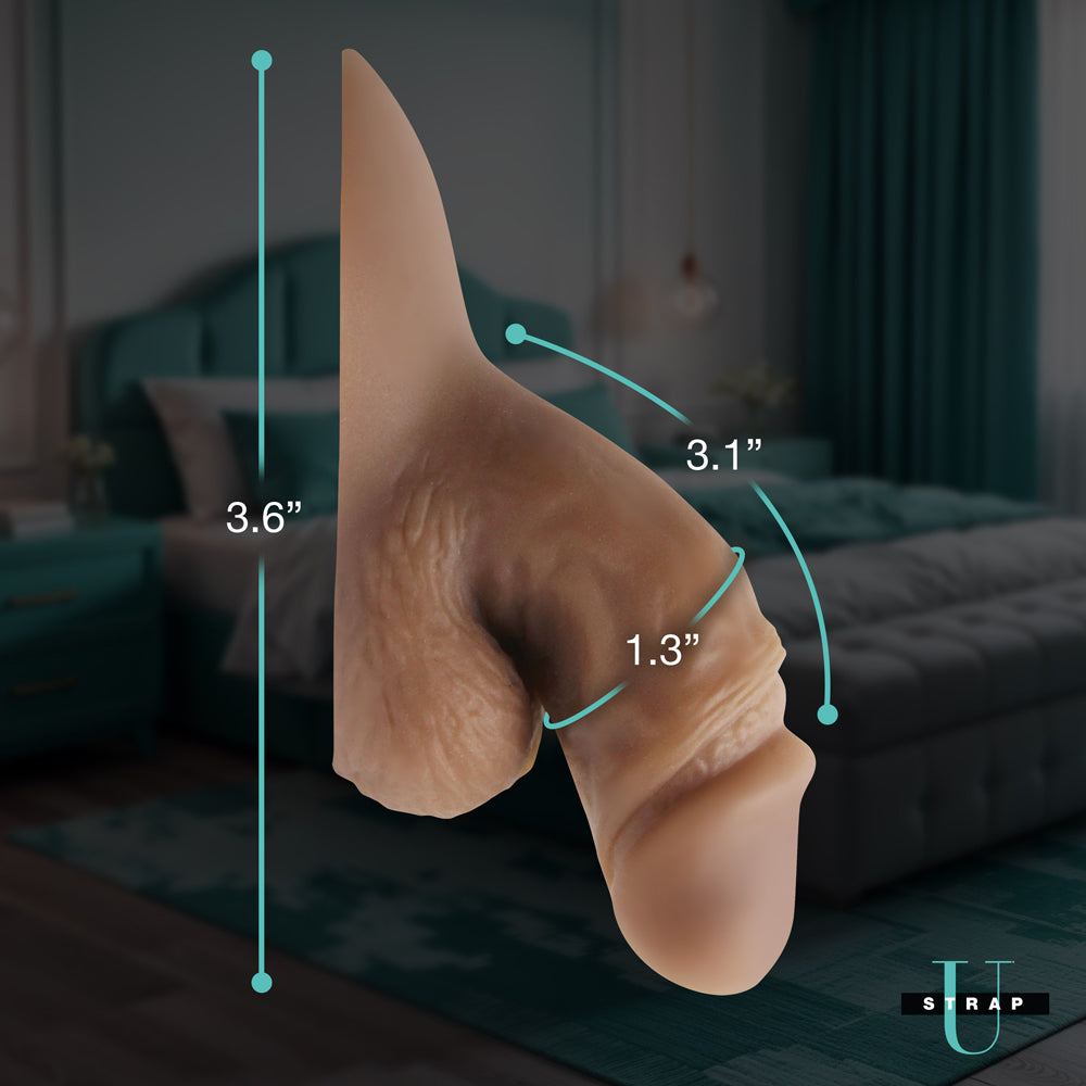 STRAP U 3.6 IN. SILICONE PACKER DILDO MEDIUM