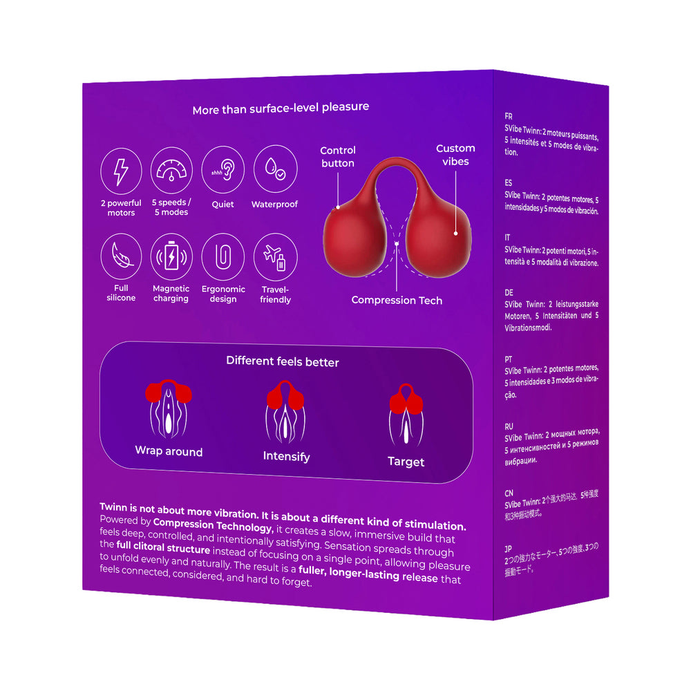 SVIBE - VIBRADOR DE DEDO SNAIL TWINN CEREZA (SIN APP)