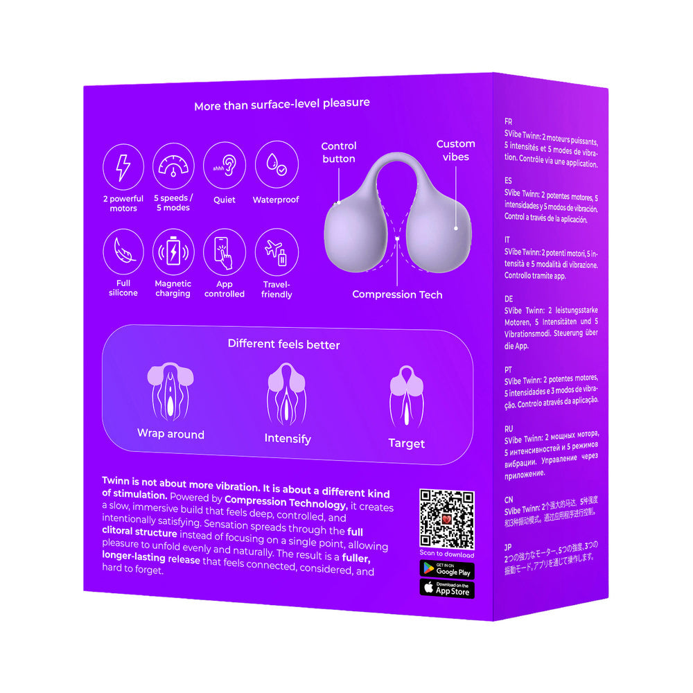 SVIBE - SNAIL TWINN FINGER VIBRATOR LILAC (APP-ENABLED)