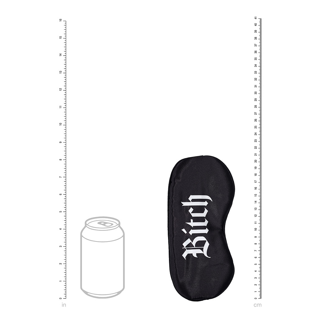 OUCH! BITCH PRINTED MASK SATIN BLACK