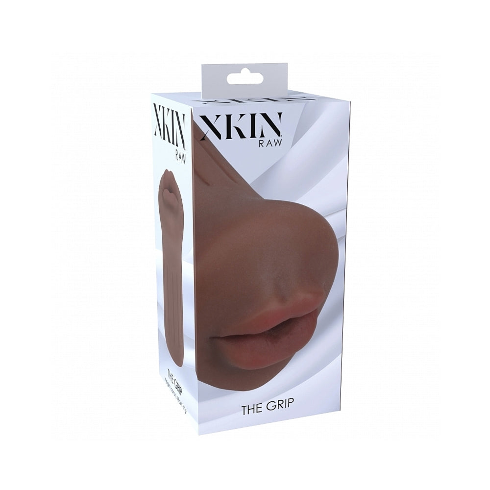 SHOTS - XKIN RAW THE GRIP STROKER BROWN