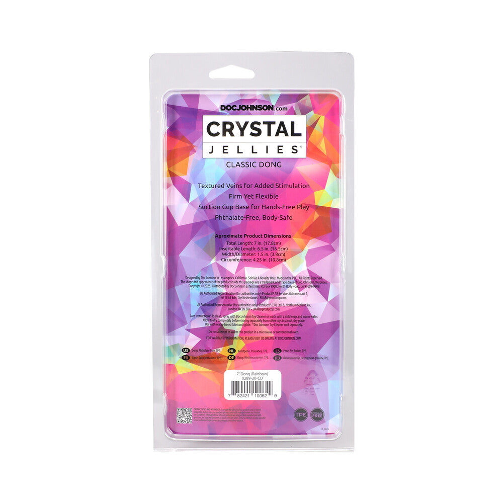 CRYSTAL JELLIES 7 IN. DONG RAINBOW