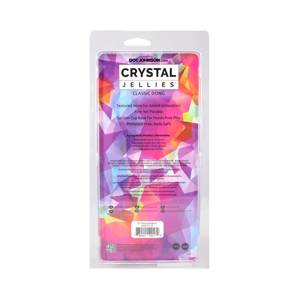 CRYSTAL JELLIES 8.5 IN. DONG RAINBOW