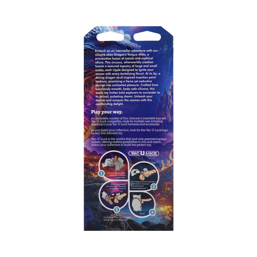 VAC-U-LOCK X FANTASY FUCKERS GLOW-IN-THE-DARK DRAGON''S TONGUE MULTI-COLOR