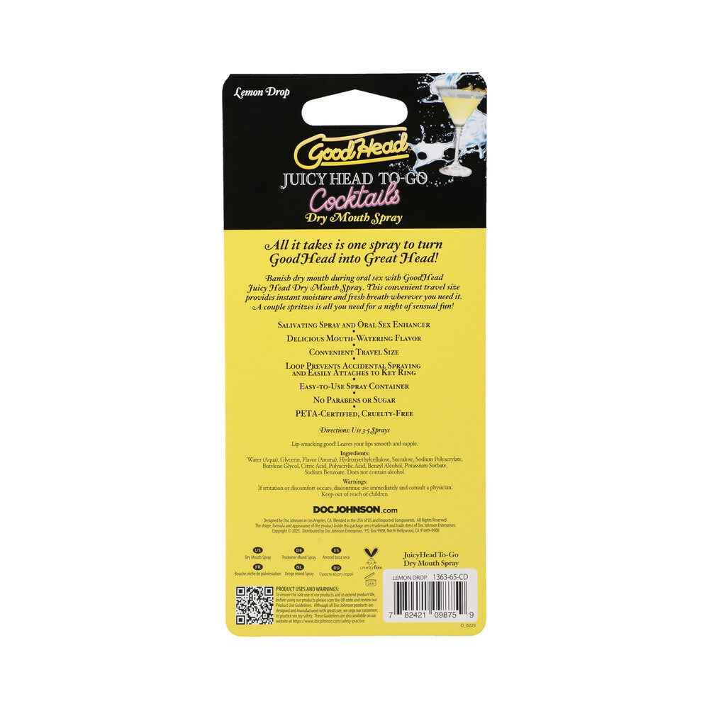 DOC JOHNSON - GOODHEAD JUICY HEAD COCKTAILS DRY MOUTH SPRAY TO-GO LEMON DROP