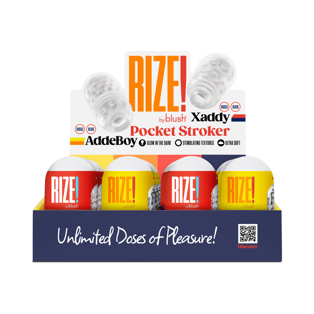 BLUSH - RIZE THE PILL MINI STROKER 12 PACK DISPLAY
