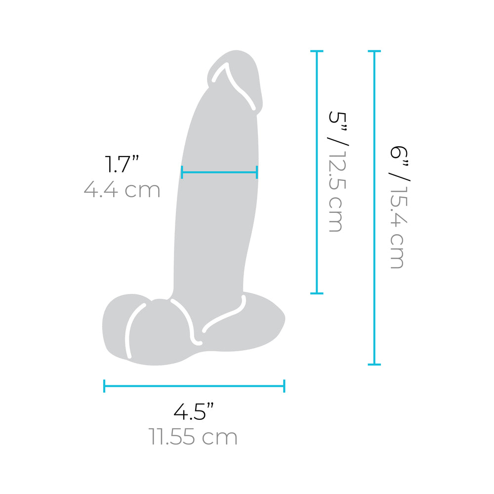 B-VIBE - SLIPSKIN REALISTIC SILICONE DILDO 6 IN. GIRTHY BROWN