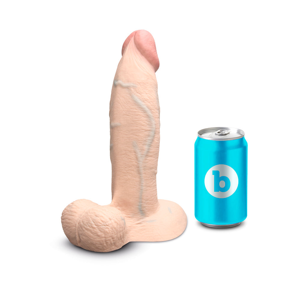 B-VIBE - SLIPSKIN REALISTIC SILICONE DILDO 9 IN. GIRTHY CREAM