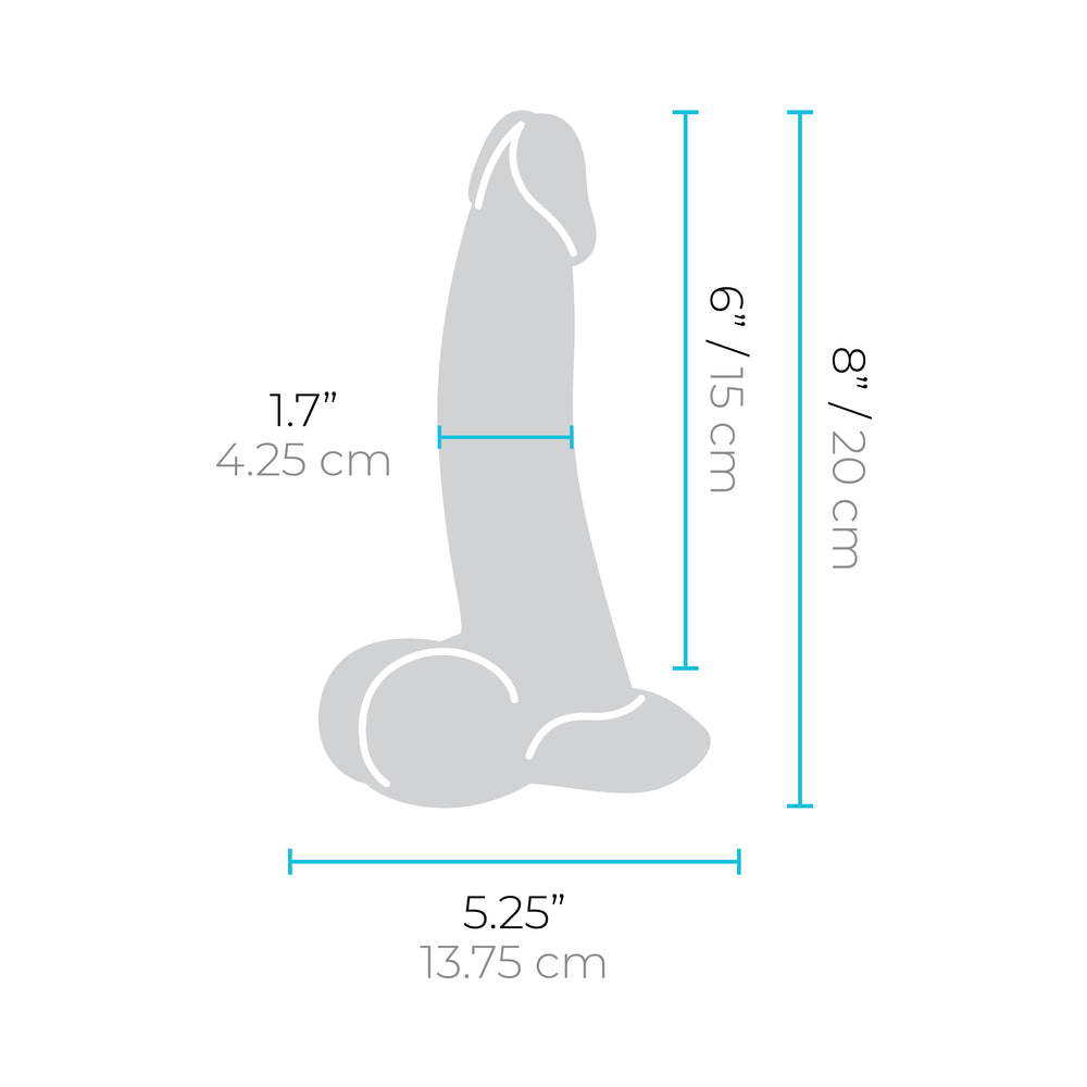 B-VIBE - DILDO REALISTA DE SILICONA SLIPSKIN DE 8 PULGADAS CURVO