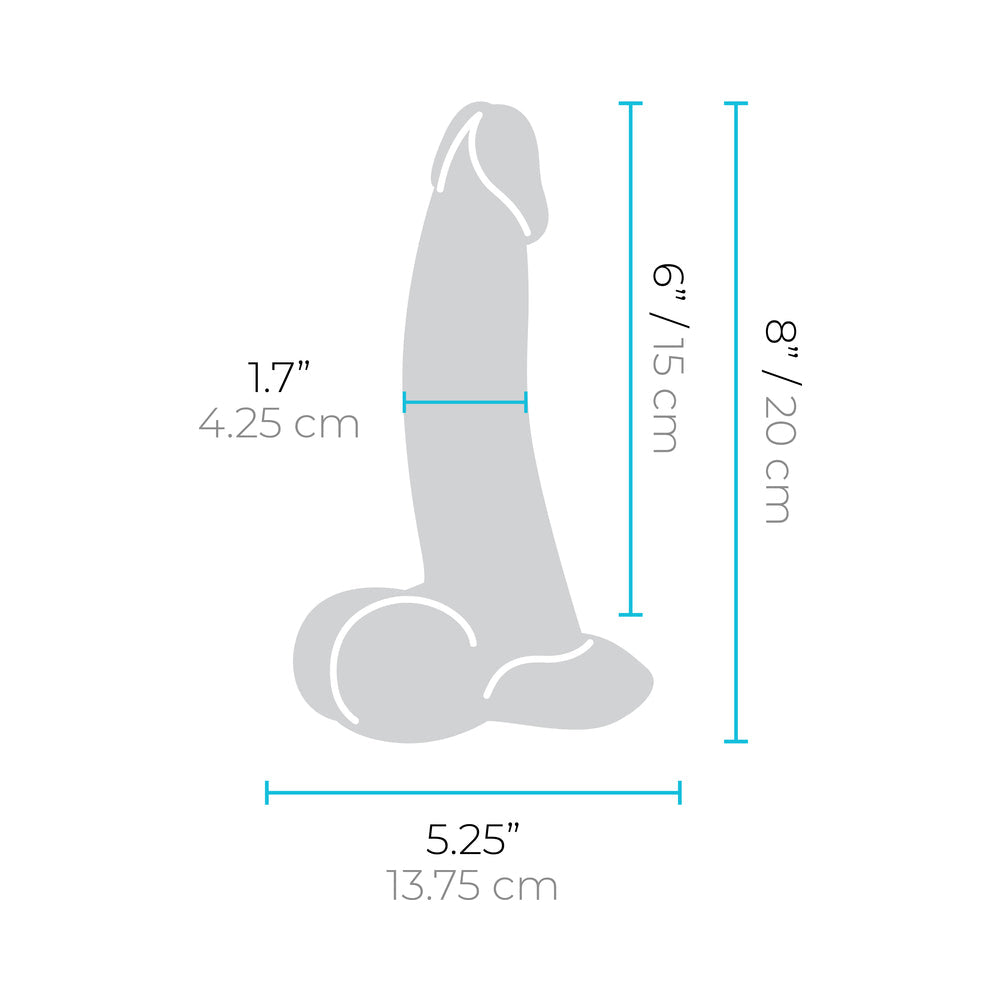 B-VIBE SLIPSKIN REALISTIC SILICONE DILDO 8 IN. CURVED CREAM