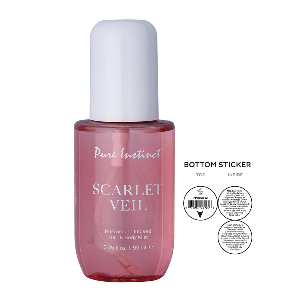 CLASSIC BRANDS - PURE INSTINCT PHEROMONE HAIR & BODY MIST SCARLET VEIL 3.35 OZ.