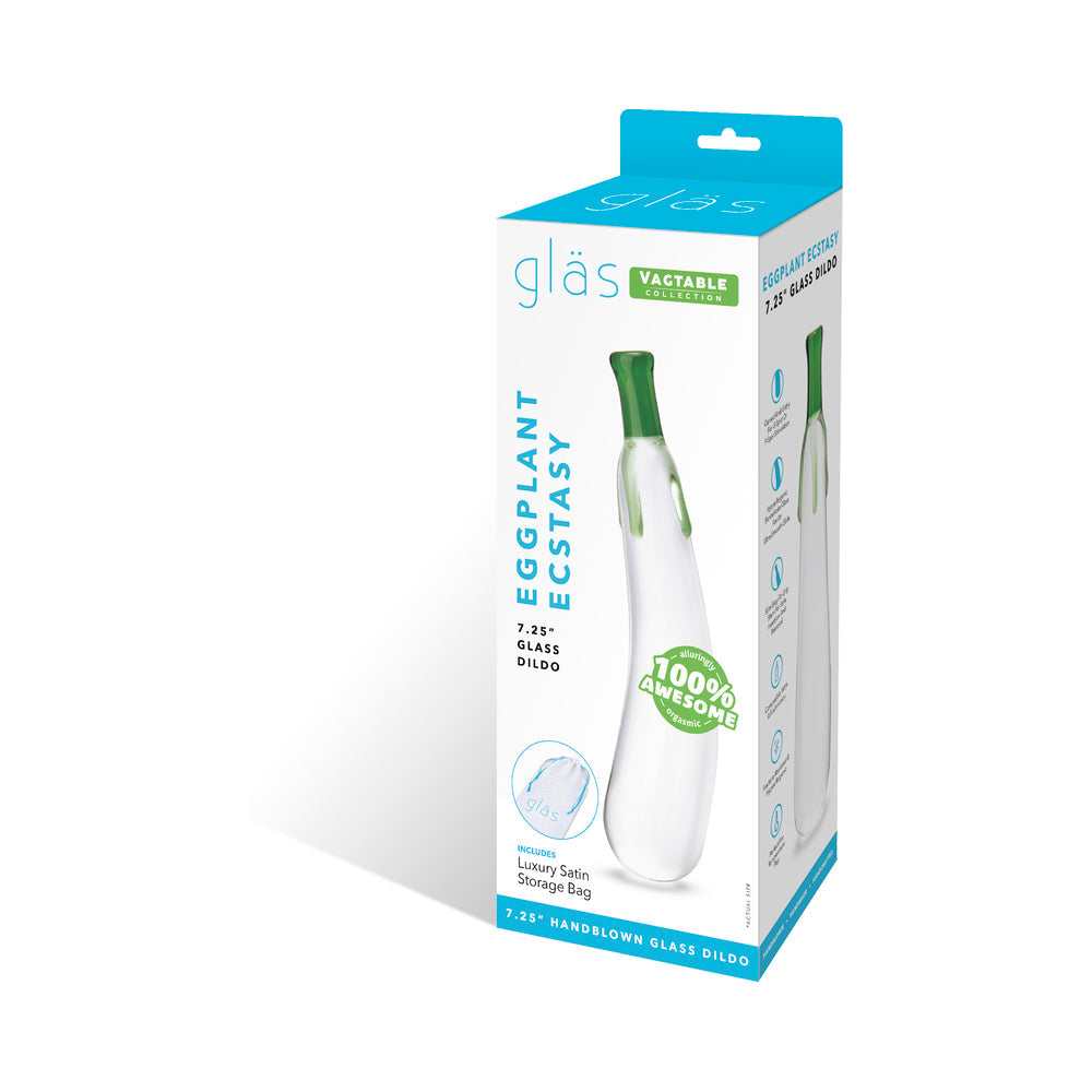GLAS EGGPLANT ECSTASY 7.25 IN. GLASS DILDO