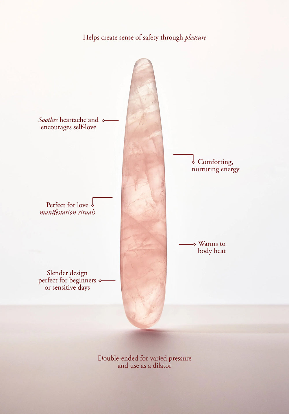 CHAKRUBS - HEART SLIM ROSE QUARTZ WAND