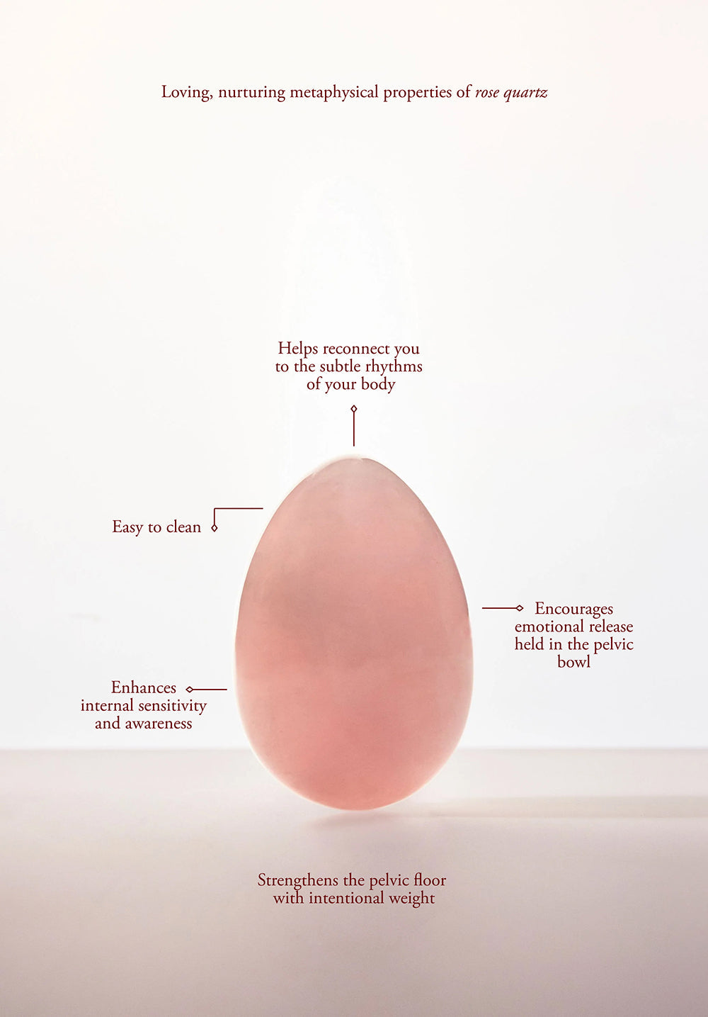 CHAKRUBS - HEART YONI EGG ROSE QUARTZ (NON-DRILLED)