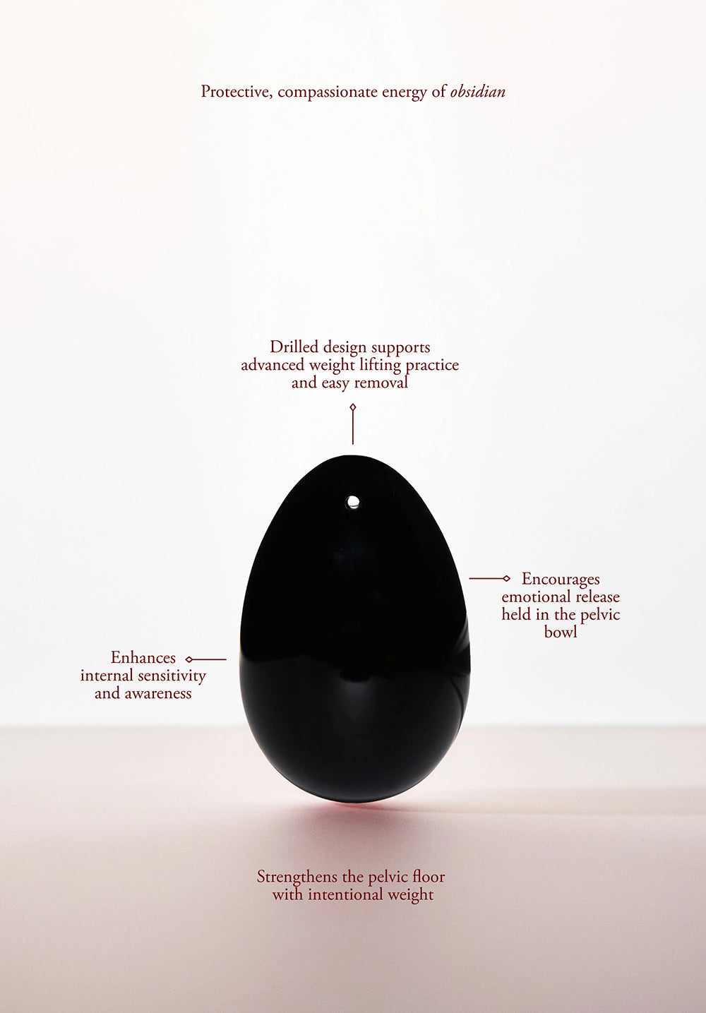 CHAKRUBS - XAGA YONI EGG OBSIDIAN (DRILLED)