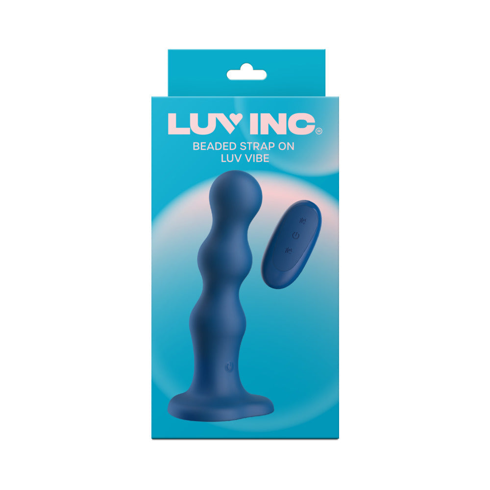 LUV INC BS38: BEADED STRAP-ON LUV VIBE BLUE
