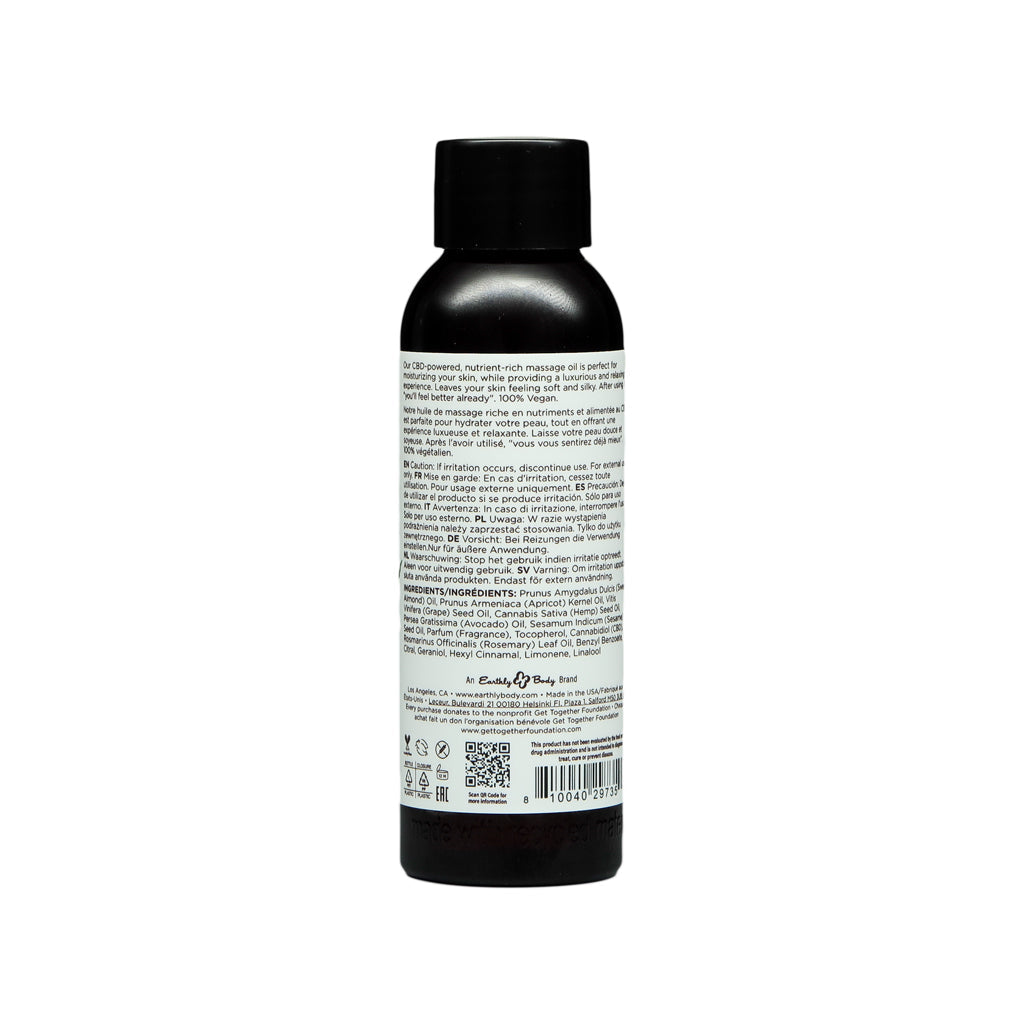 EARTHLY BODY - ACEITE DE MASAJE Y CORPORAL RELAJANTE DE SEMILLA DE CÁÑAMO CBD NAKED IN THE WOODS 2 OZ.