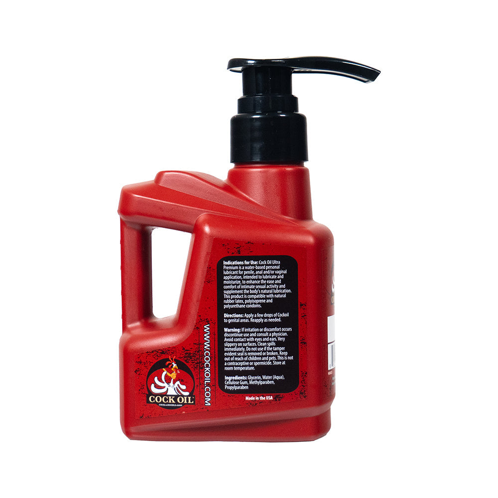 COCK OIL - WATER-BASED LUBRICANT PLASTIC BOTTLE WITH PUMP TOP 10 OZ.