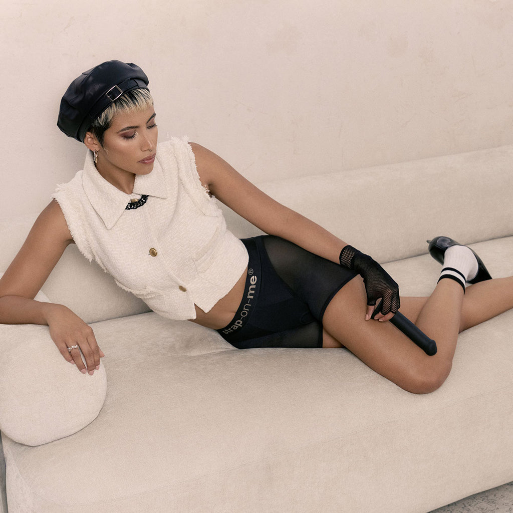 LOVELY PLANET - STRAP-ON-ME HARNESS LINGERIE HALO BLACK L