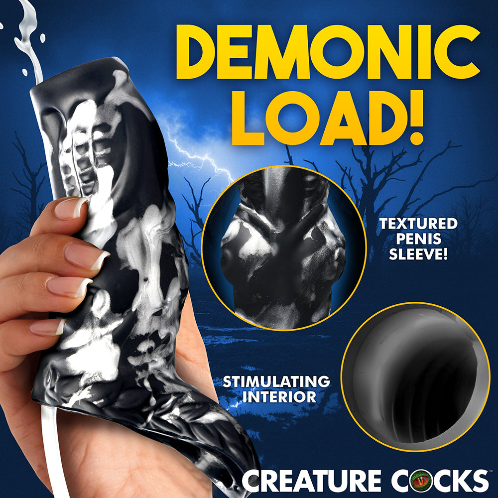 XR BRANDS - CREATURE COCKS NIGHT PROWLER SQUIRTING SILICONE PENIS ENHANCER SILVER