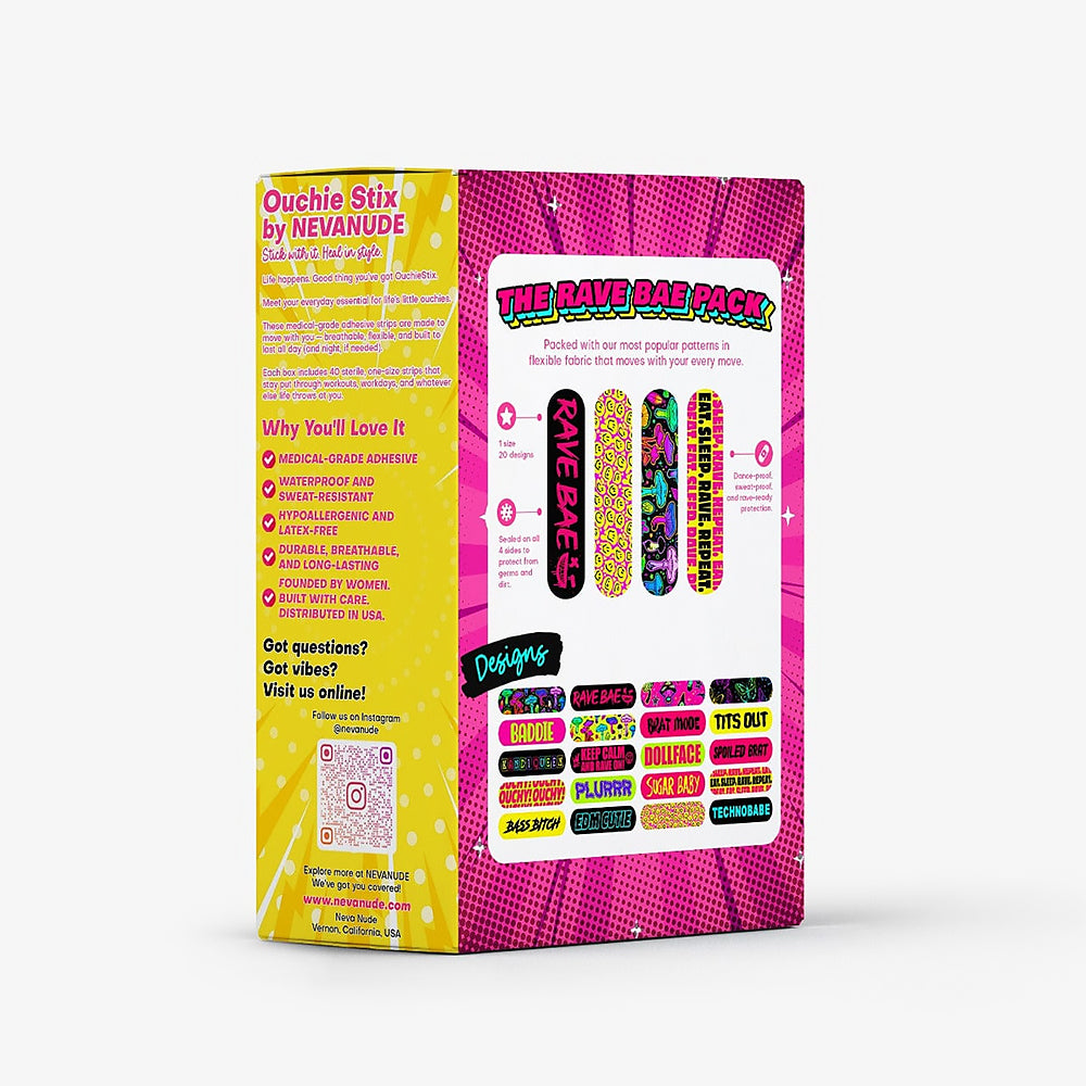 NEVA NUDE - OUCHIE STIX DE NEVA NUDE, TIRITAS PLUR VIBES, PAQUETE DE 40 UNIDADES