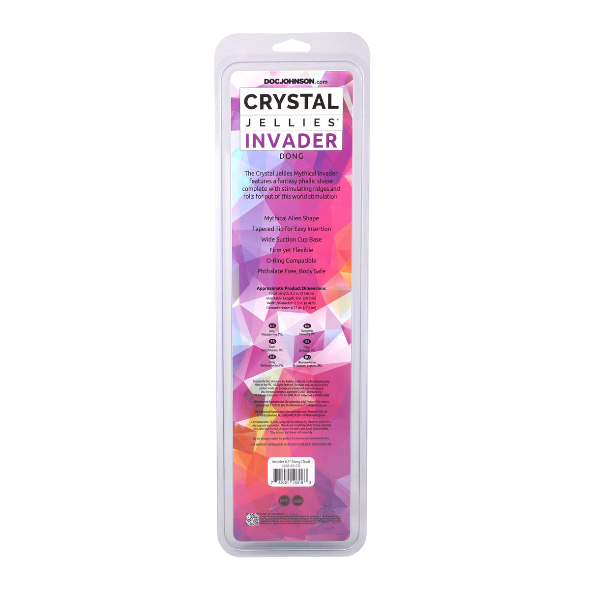 DOC JOHNSON - CRYSTAL JELLIES INVADER 8.5 IN. DILDO