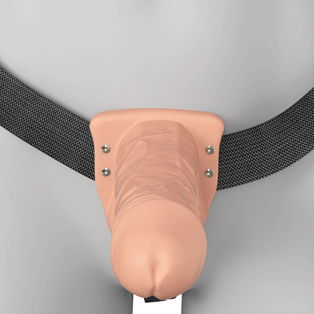 PIPEDREAM - FANTASY X-TENSIONS ELITE VIBRATING HOLLOW SILICONE STRAP-ON 7 IN. LIGHT