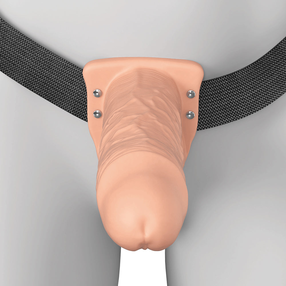 PIPEDREAM - FANTASY X-TENSIONS ELITE VIBRATING HOLLOW SILICONE STRAP-ON 8 IN. LIGHT