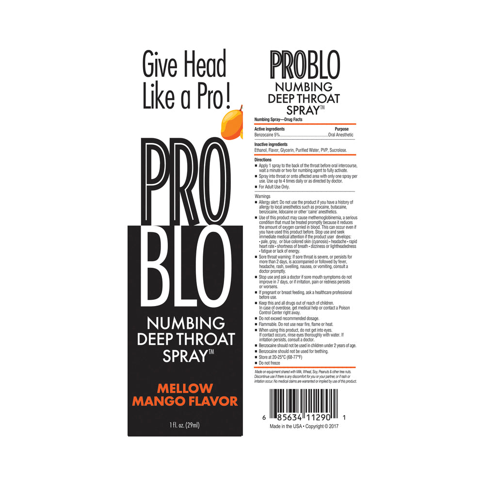 LITTLE GENIE - PROBLO DEEP THROAT SPRAY MANGO 1 OZ.